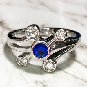 NEW Sterling Silver Blue Circle Ring